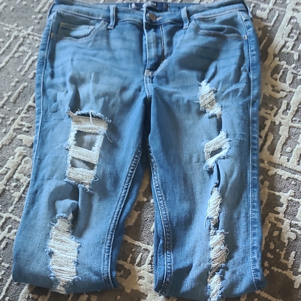 Hollister Light Blue Distressed Boyfriend Jeans